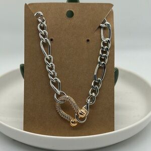 Chunky Silver and Gold Figaro Necklace No Bag No Tag Never worn